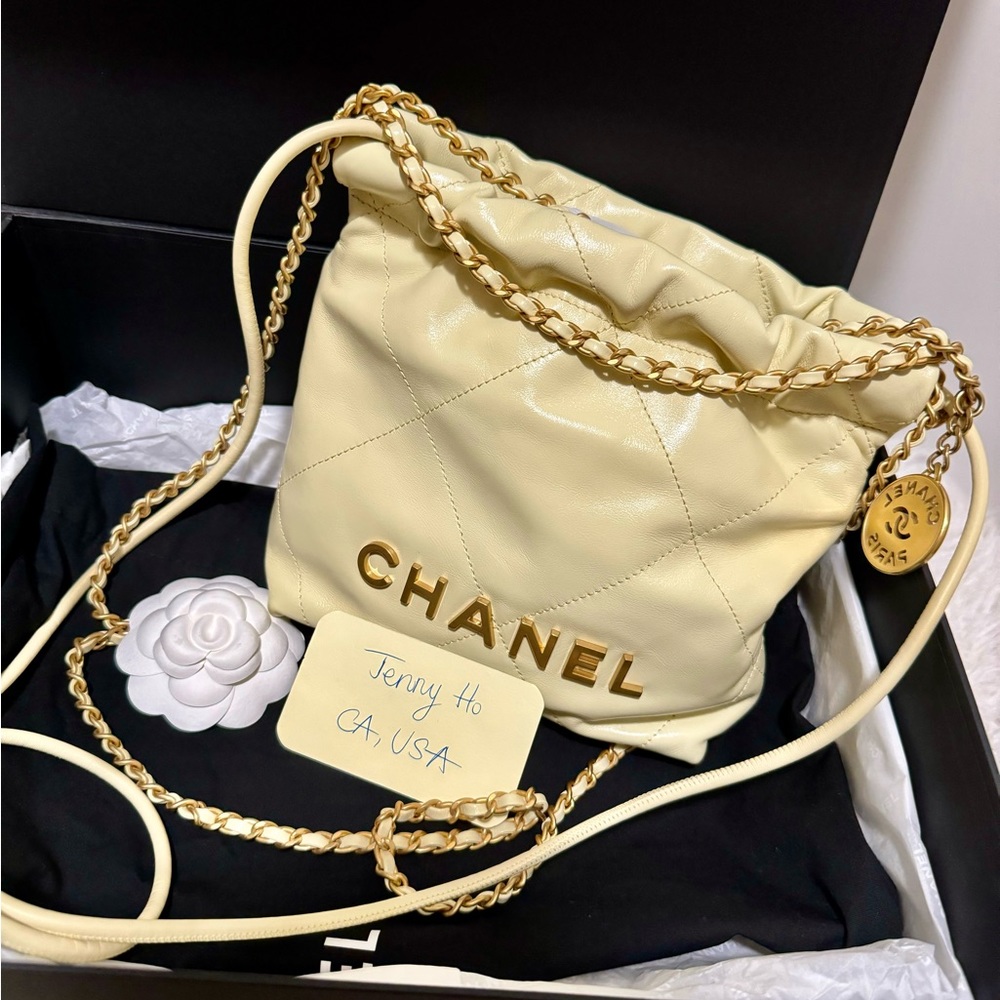 *SOLD* Brand new Chanel Mini 22 Yellow ghw 23s